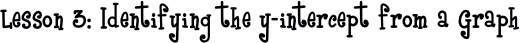 Lesson 3: Identifying the y-intercept