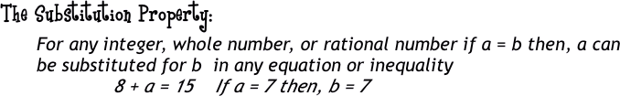 The Substitution Property: 